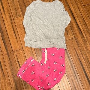 Aerie XL Pajama pants and GAP XL Grey Top